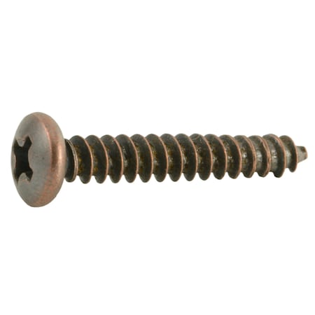 Midwest Fastener Sheet Metal Screw, #8 x 3/4 in, Bronze Plated Steel Pan Head Phillips Drive, 35 PK 35947